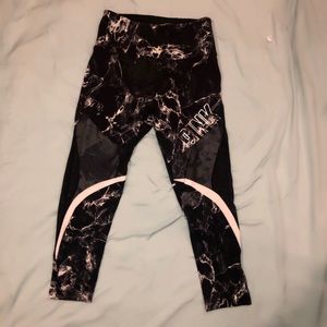 Victoria Secret Pink Marble Capri Mesh Leggings